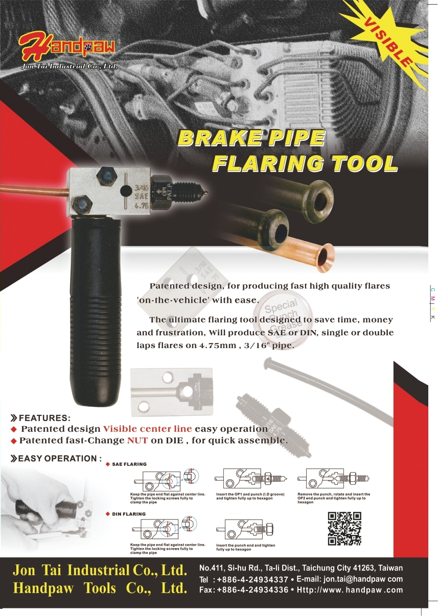 Visible brake pipe flaring tool